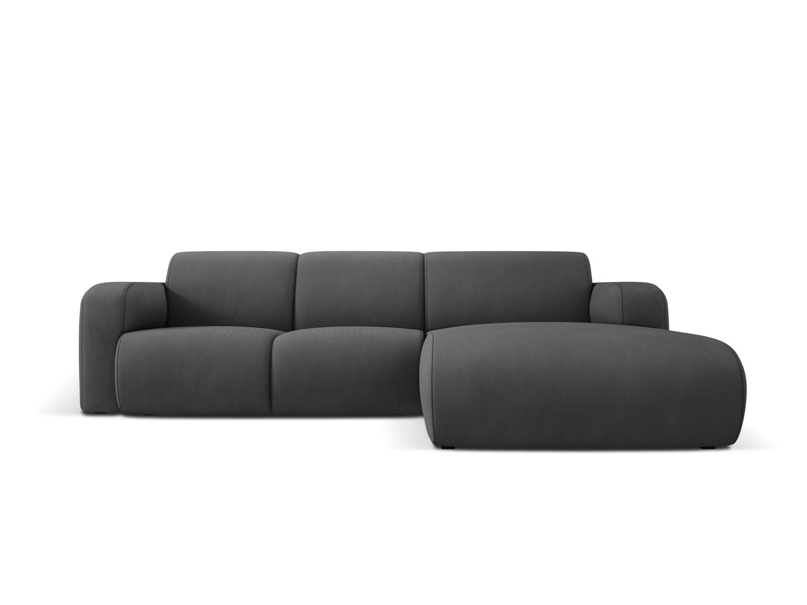 Molino Ecksofa rechts 4 Sitzer in Dark Grey-Rebel präsentiert im Onlineshop von KAQTU Design AG. L-Sofa rechts ist von Micadoni