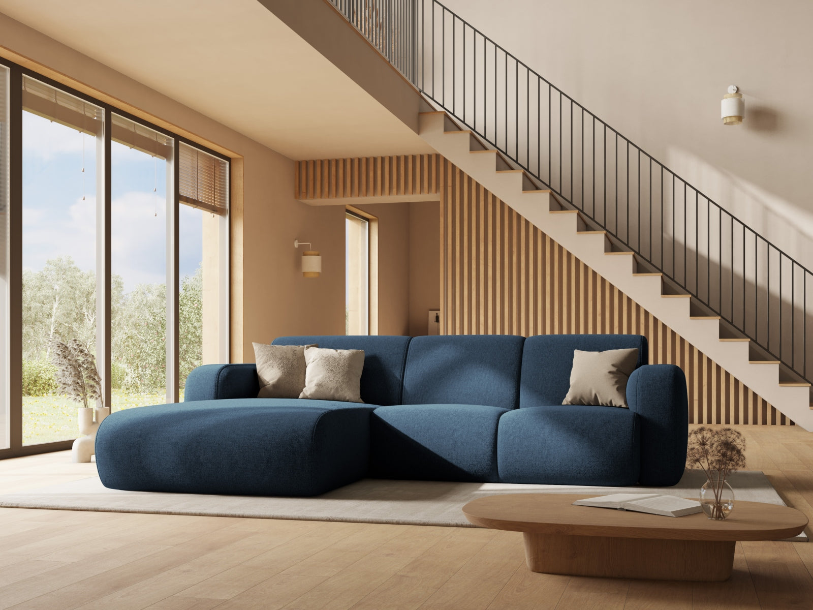 Entdecken Sie das elegante Molino Ecksofa rechts 4 Sitzer von Micadoni – stilvoll, komfortabel und perfekt für Ihr Wohnzimmer.