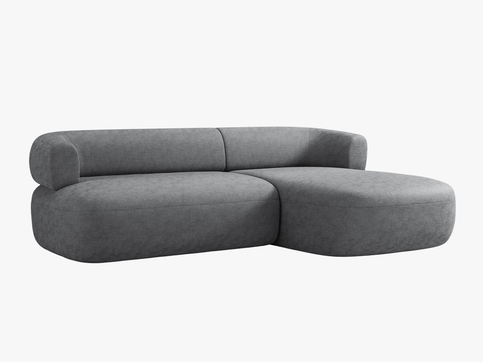 Elegantes 5-Sitzer Ecksofa Jenny in Dunkelgrau, perfekt für stilvolle Wohnzimmer. Hochwertige Materialien und modernes Design von Micadoni.