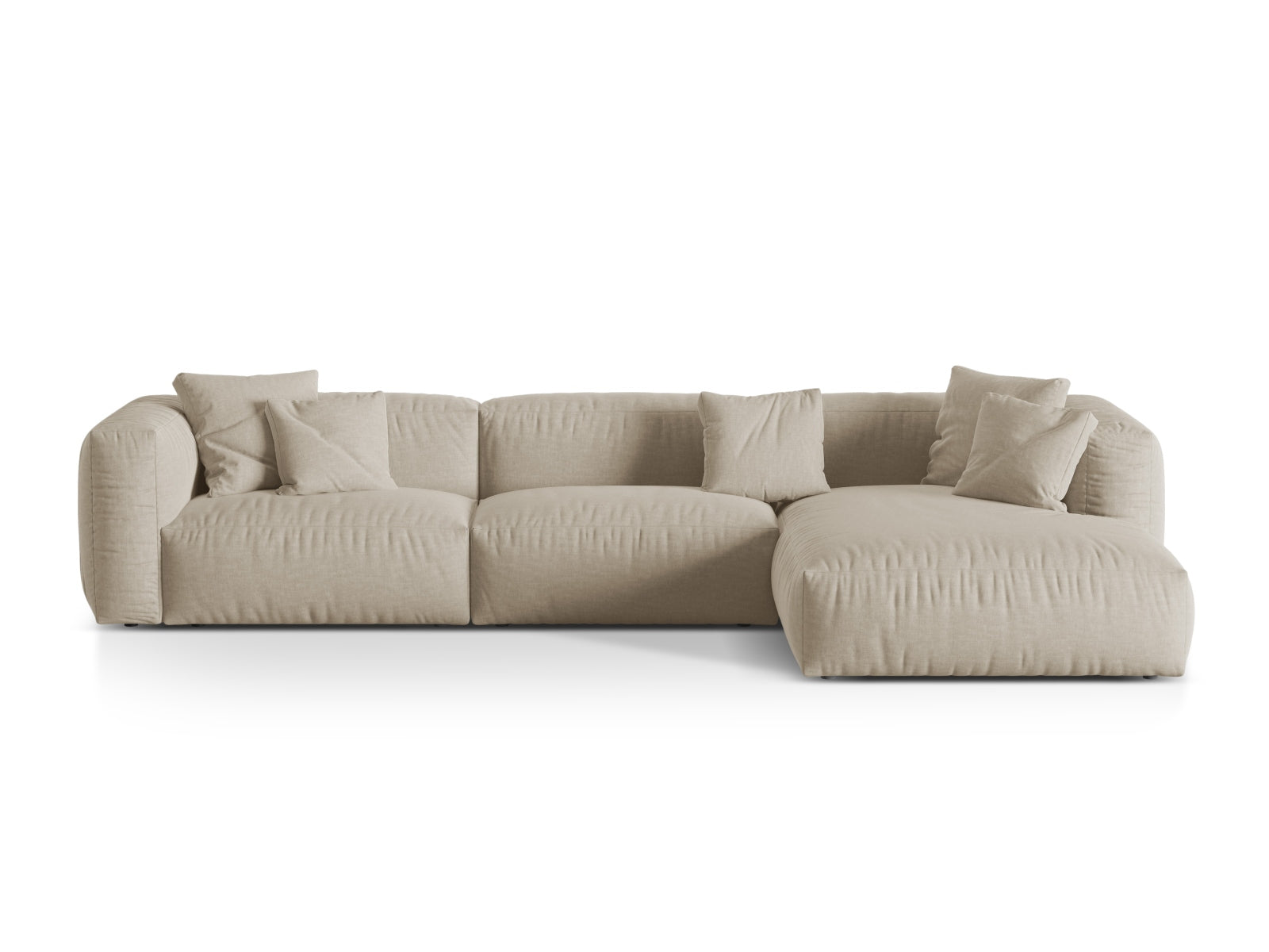 Martina Modulares Ecksofa rechts 3 Sitzer in Light Beige-Boston präsentiert im Onlineshop von KAQTU Design AG. L-Sofa rechts ist von Micadoni