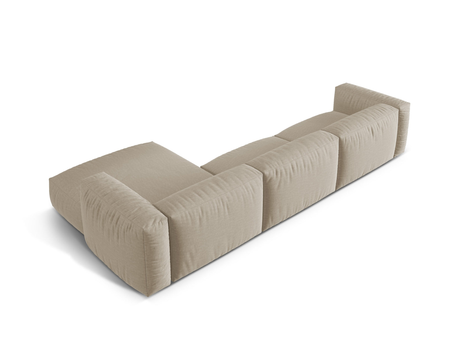Elegantes Martina Ecksofa in sanftem Beige, 3-Sitzer, ideal für stilvolle Wohnräume und entspannte Stunden, erhältlich bei KAQTU.