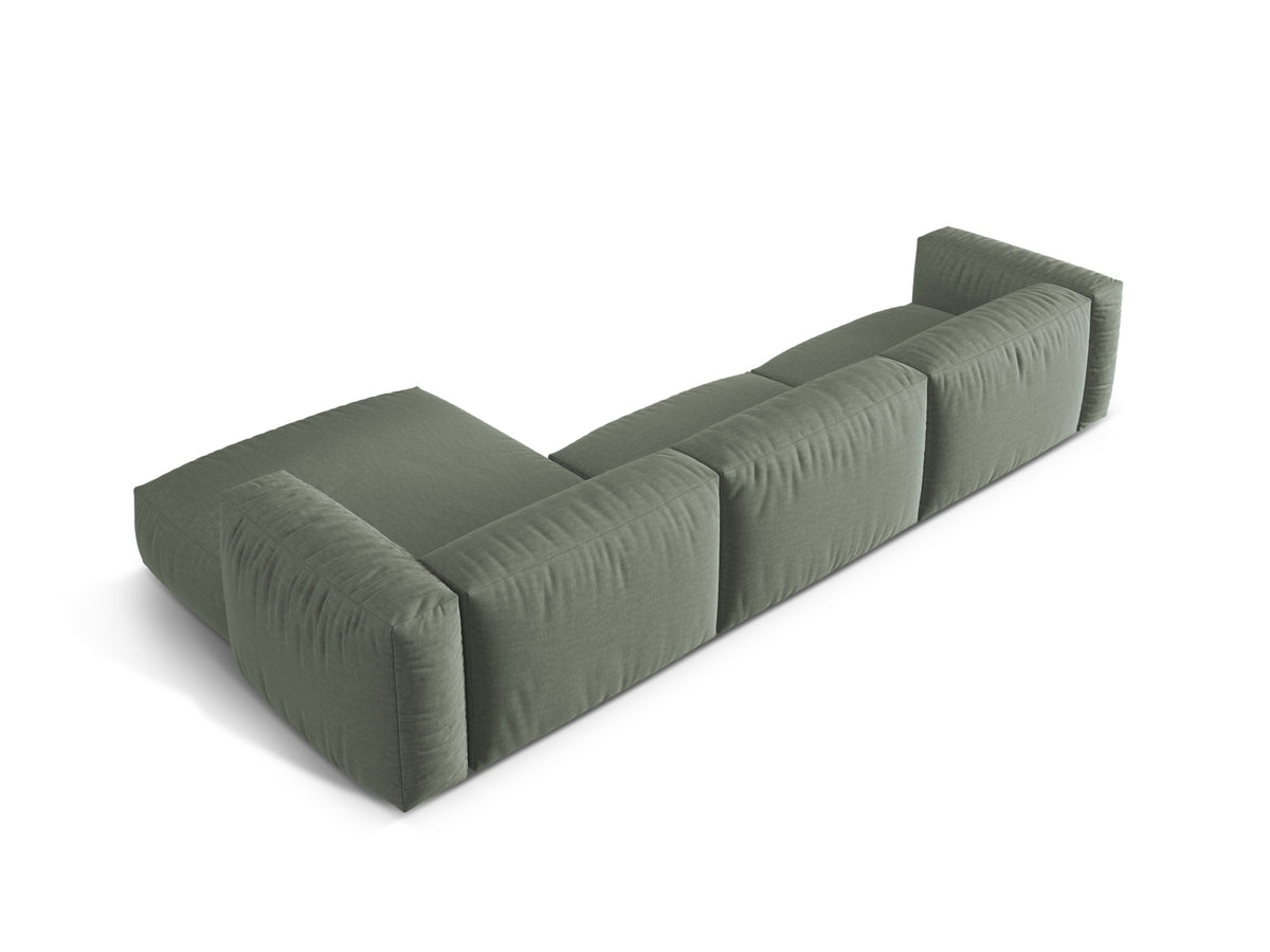 Martina Modulares Ecksofa rechts 3 Sitzer in Moss Green-Boston präsentiert im Onlineshop von KAQTU Design AG. L-Sofa rechts ist von Micadoni