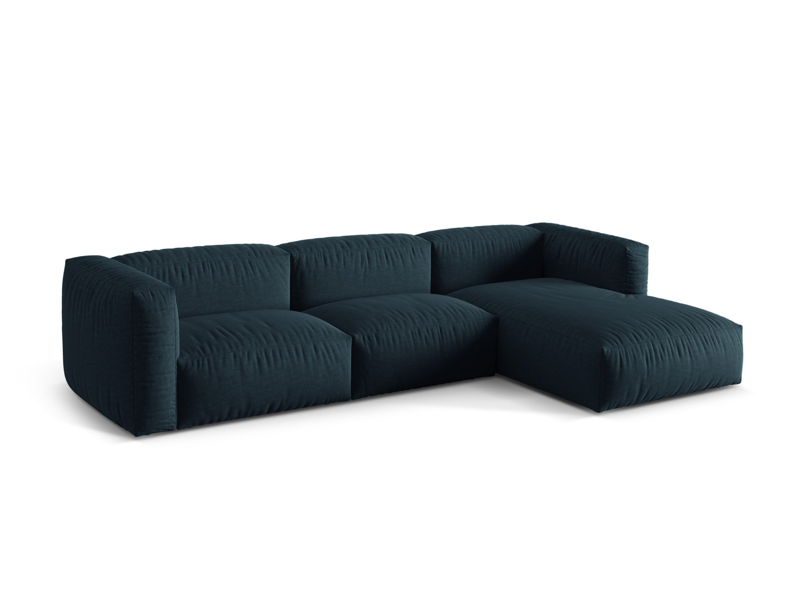 Elegantes Martina Ecksofa in Blue Jeans-Boston, 3-Sitzer, modulare Bauweise, ideal für stilvolle Wohnräume, erhältlich bei KAQTU Design AG.