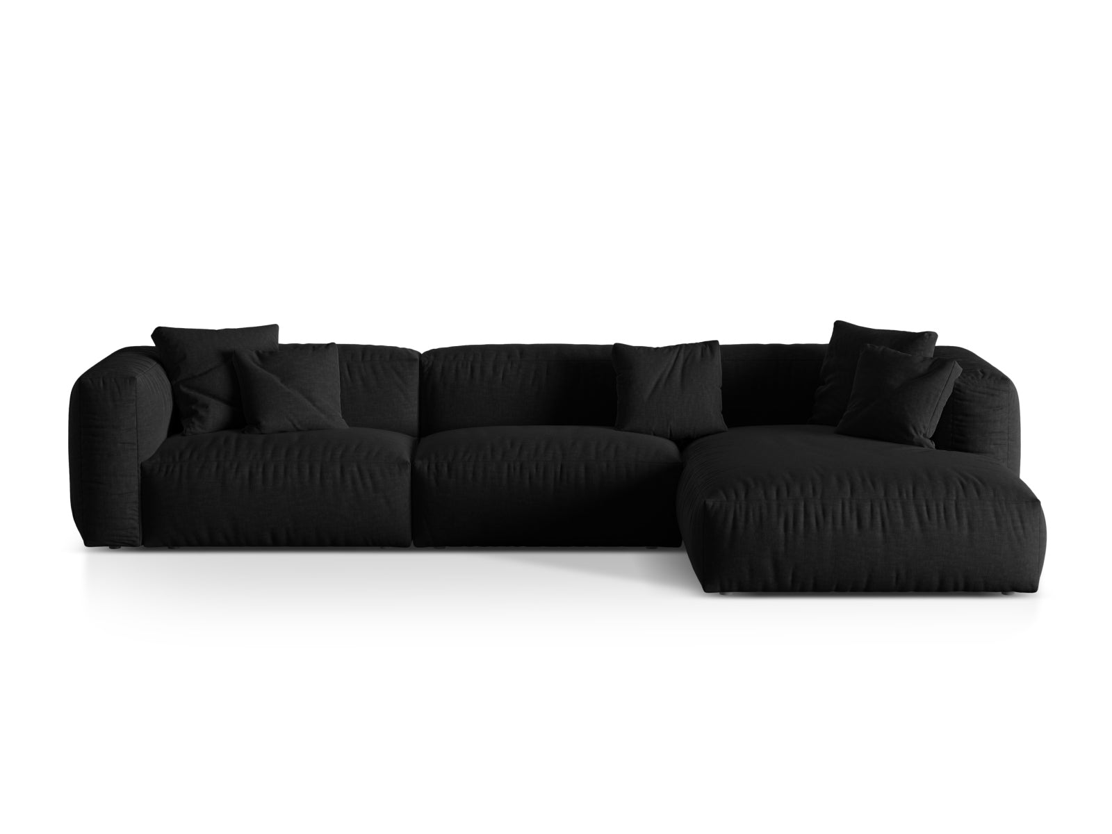 Martina Modulares Ecksofa rechts 3 Sitzer in Black präsentiert im Onlineshop von KAQTU Design AG. Ecksofa rechts ist von Micadoni