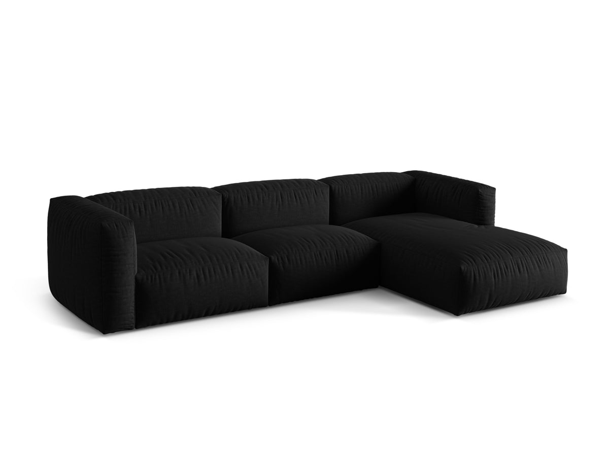 Martina Modulares Ecksofa rechts 3 Sitzer in Black-Boston präsentiert im Onlineshop von KAQTU Design AG. L-Sofa rechts ist von Micadoni