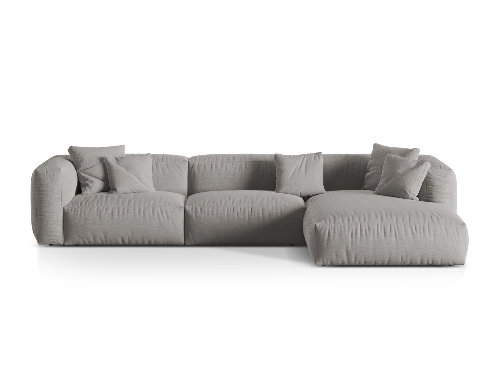Martina Modulares Ecksofa rechts 3 Sitzer in Light Grey-Boston präsentiert im Onlineshop von KAQTU Design AG. L-Sofa rechts ist von Micadoni