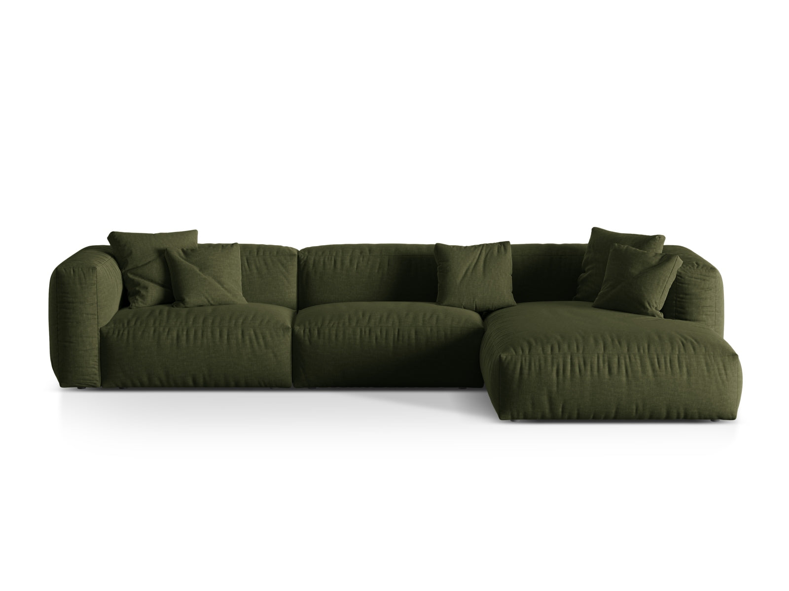 Martina Modulares Ecksofa rechts 3 Sitzer in Green präsentiert im Onlineshop von KAQTU Design AG. Ecksofa rechts ist von Micadoni