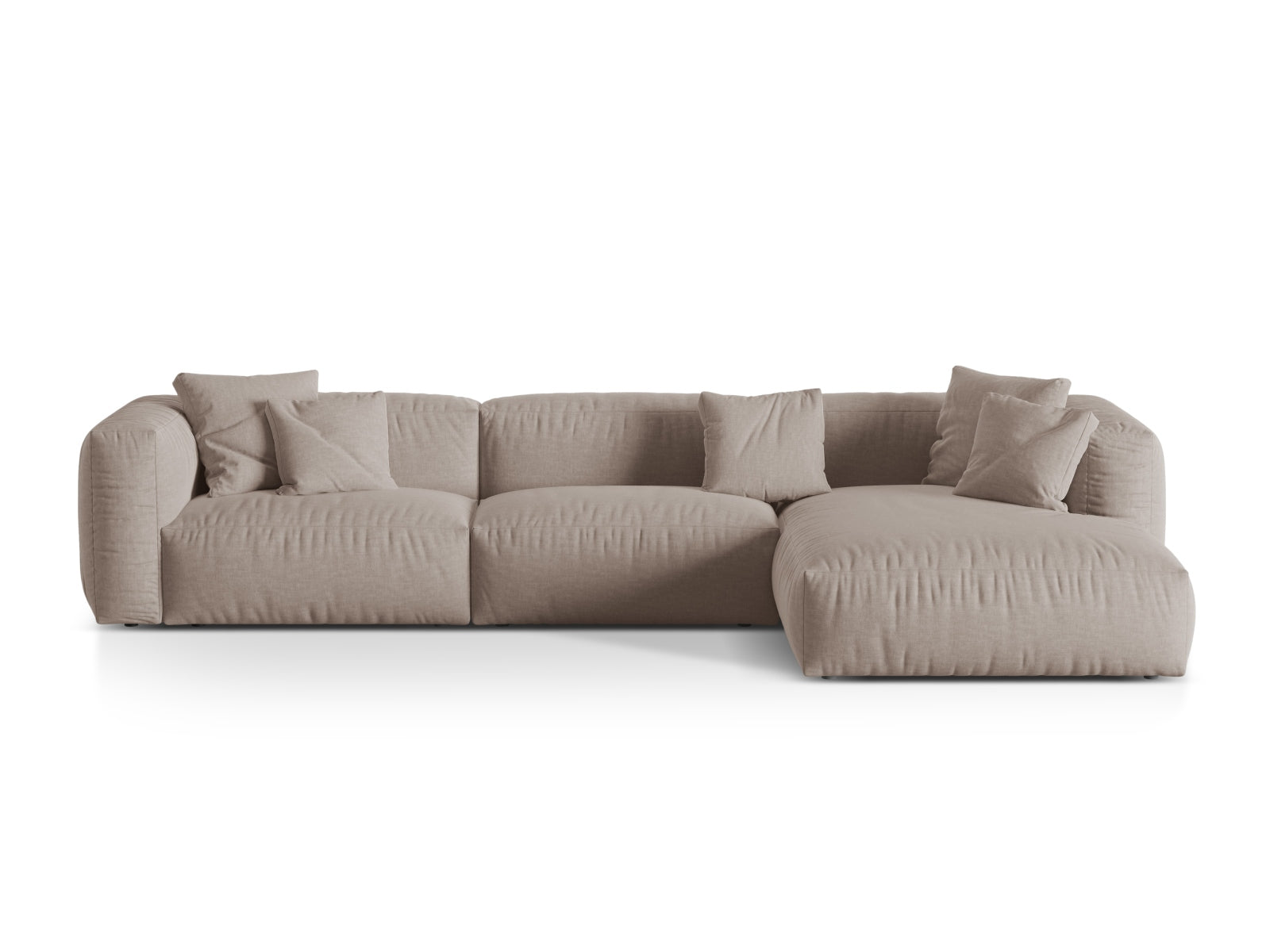 Martina Modulares Ecksofa rechts 3 Sitzer in Dark Beige präsentiert im Onlineshop von KAQTU Design AG. Ecksofa rechts ist von Micadoni