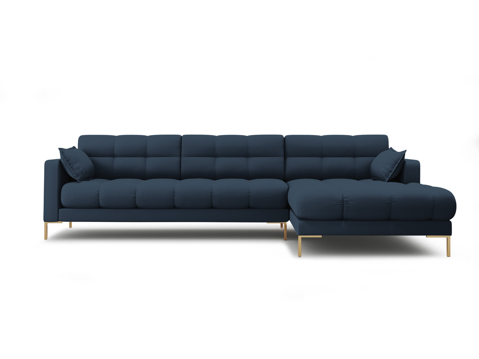 Mamaia Ecksofa rechts 5 Sitzer in Blue/Gold präsentiert im Onlineshop von KAQTU Design AG. Ecksofa rechts ist von Micadoni