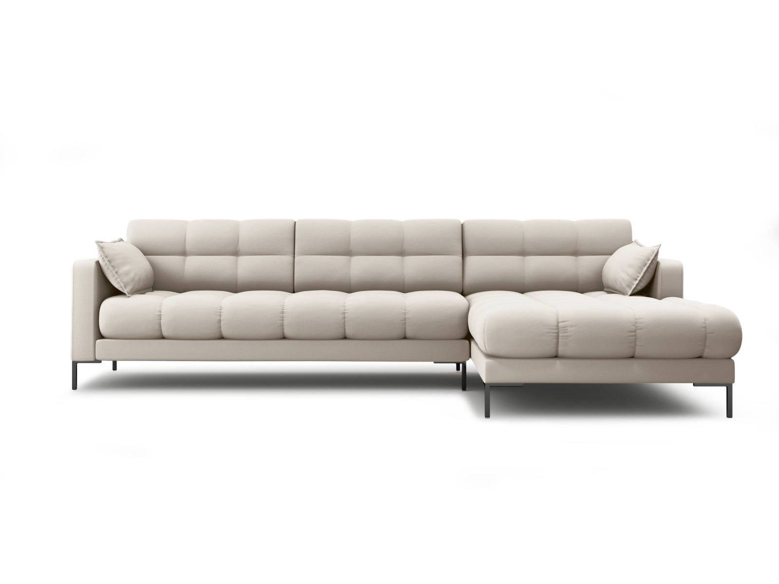 Mamaia Ecksofa rechts 5 Sitzer in Beige/Schwarz-Neve präsentiert im Onlineshop von KAQTU Design AG. L-Sofa rechts ist von Micadoni