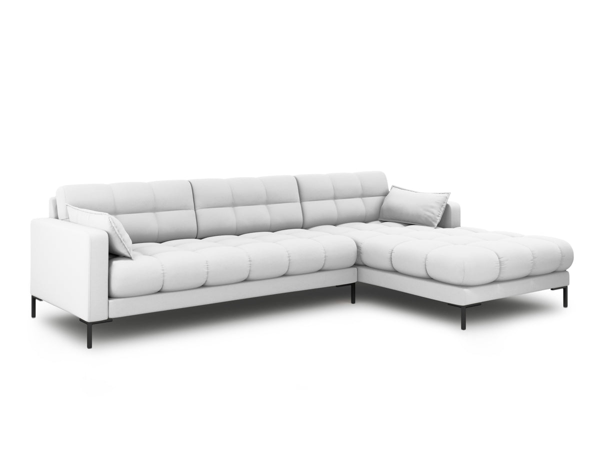Mamaia Ecksofa rechts 5 Sitzer in Light Grey/Schwarz-Neve präsentiert im Onlineshop von KAQTU Design AG. L-Sofa rechts ist von Micadoni