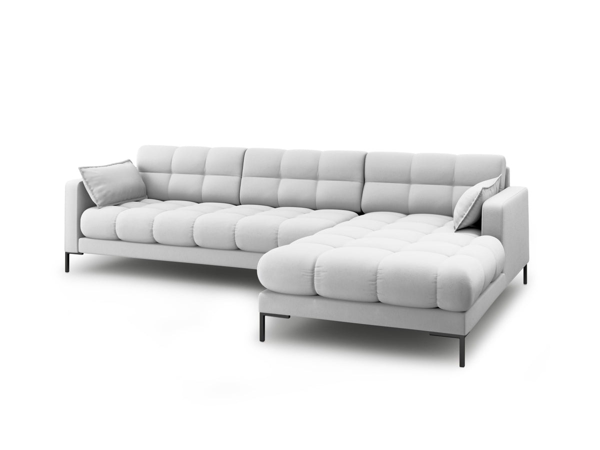 Mamaia Ecksofa rechts 5 Sitzer in Light Grey/Schwarz-Neve präsentiert im Onlineshop von KAQTU Design AG. L-Sofa rechts ist von Micadoni