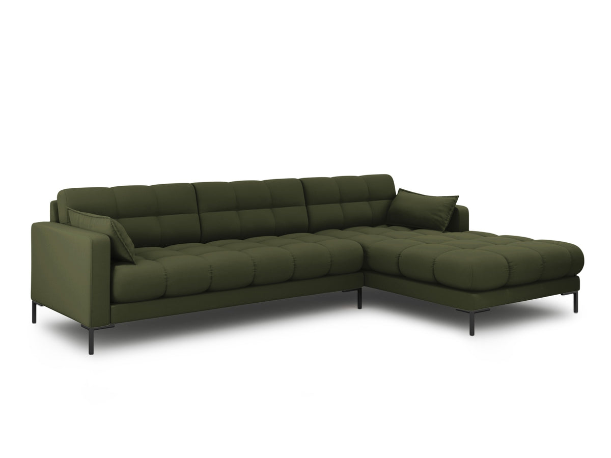 Mamaia Ecksofa rechts 5 Sitzer in Green/Schwarz-Neve präsentiert im Onlineshop von KAQTU Design AG. L-Sofa rechts ist von Micadoni