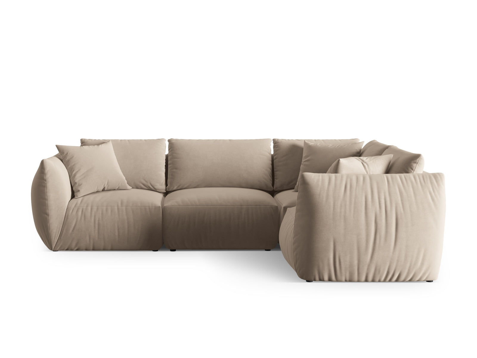 Chris Velour Ecksofa rechts 4 Sitzer in Ecru-Casino präsentiert im Onlineshop von KAQTU Design AG. Ecksofa rechts ist von Micadoni