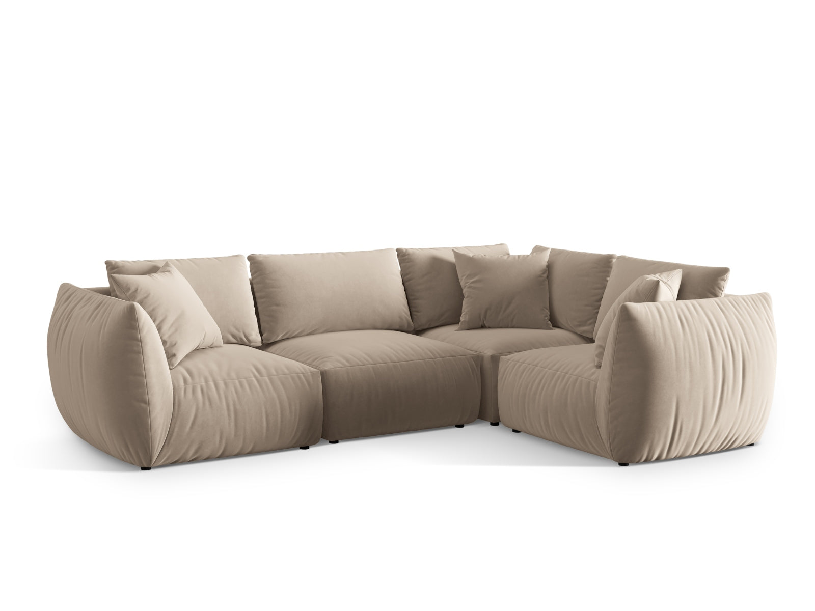 Chris Velour Ecksofa rechts 4 Sitzer in Ecru-Casino präsentiert im Onlineshop von KAQTU Design AG. Ecksofa rechts ist von Micadoni