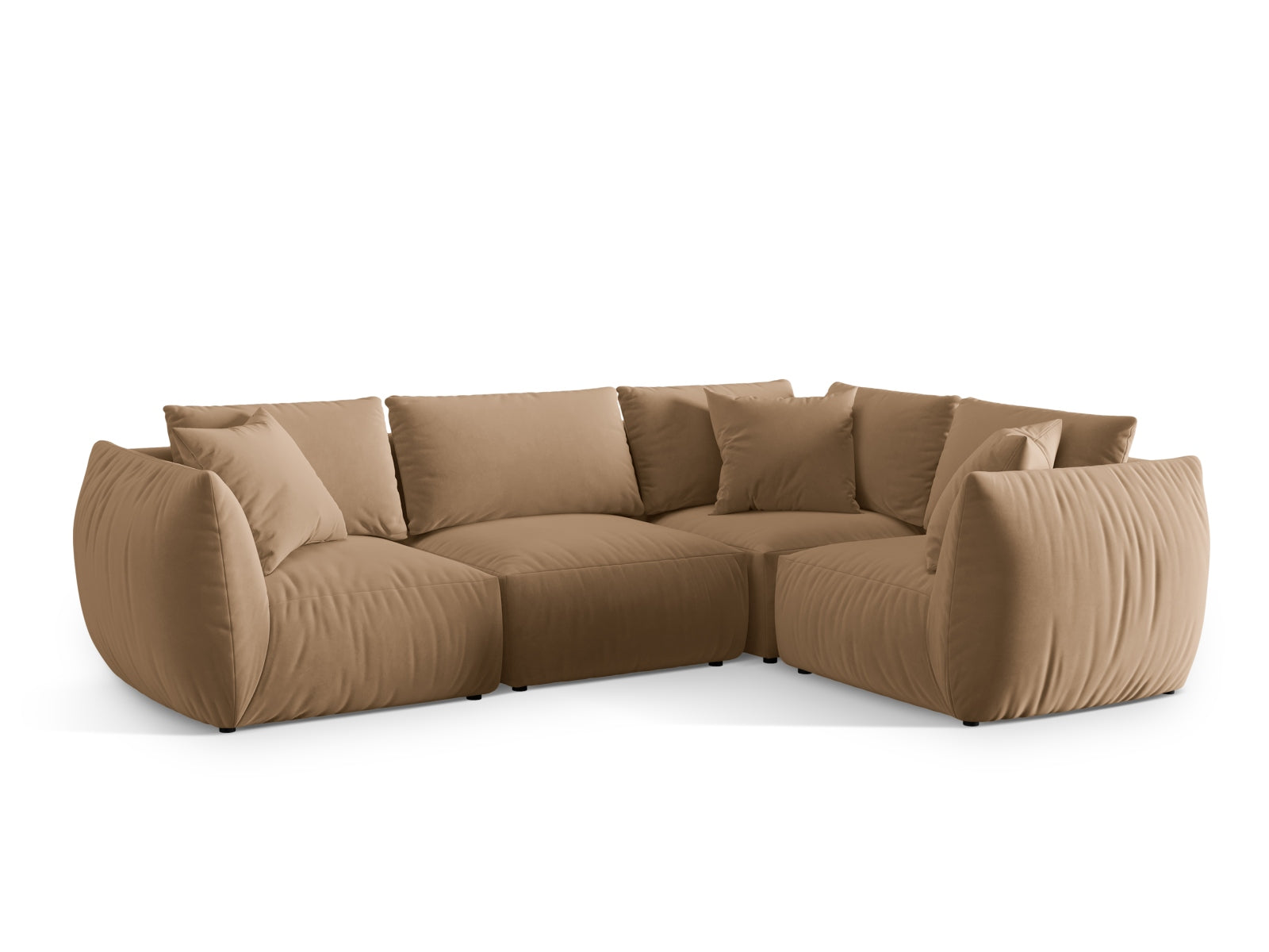 Chris Velour Ecksofa rechts 4 Sitzer in Sand-Casino präsentiert im Onlineshop von KAQTU Design AG. Ecksofa rechts ist von Micadoni