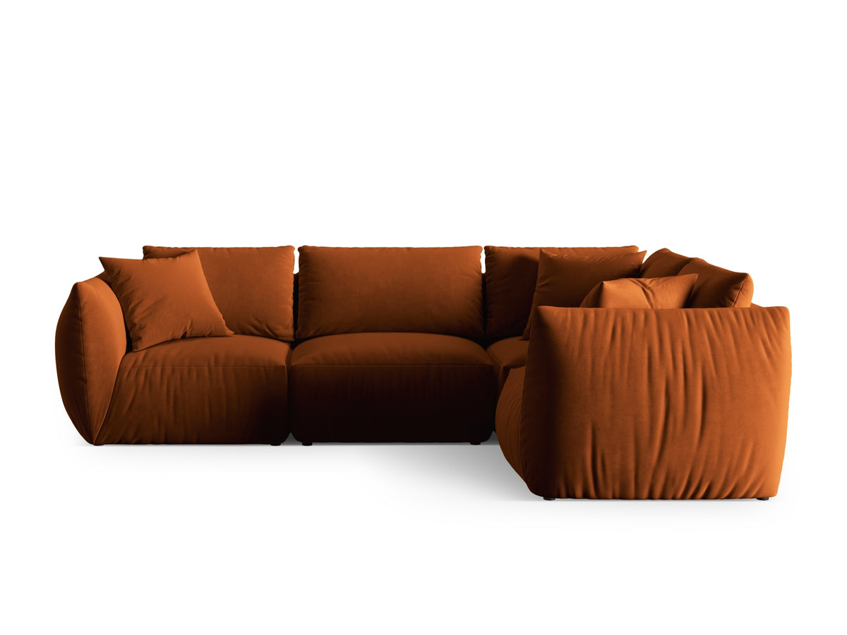 Chris Velour Ecksofa rechts 4 Sitzer in Terracotta-Casino präsentiert im Onlineshop von KAQTU Design AG. Ecksofa rechts ist von Micadoni