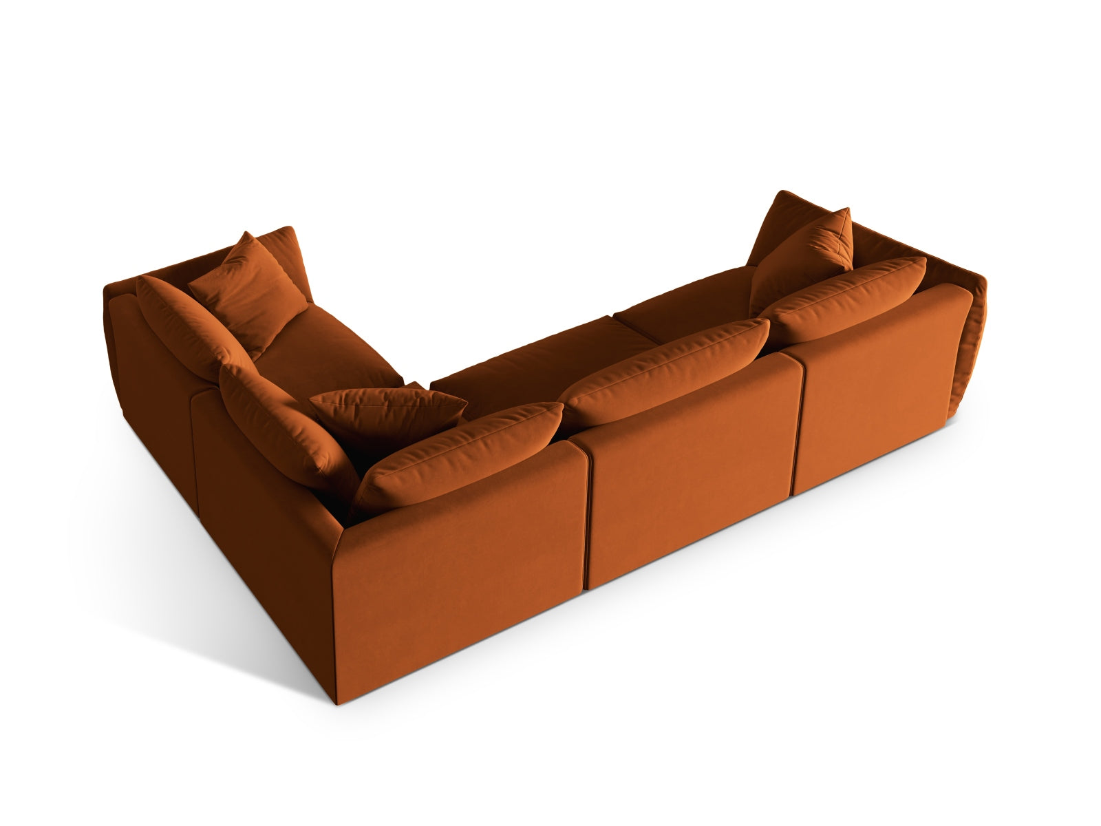 Chris Velour Ecksofa rechts 4 Sitzer in Terracotta-Casino präsentiert im Onlineshop von KAQTU Design AG. Ecksofa rechts ist von Micadoni