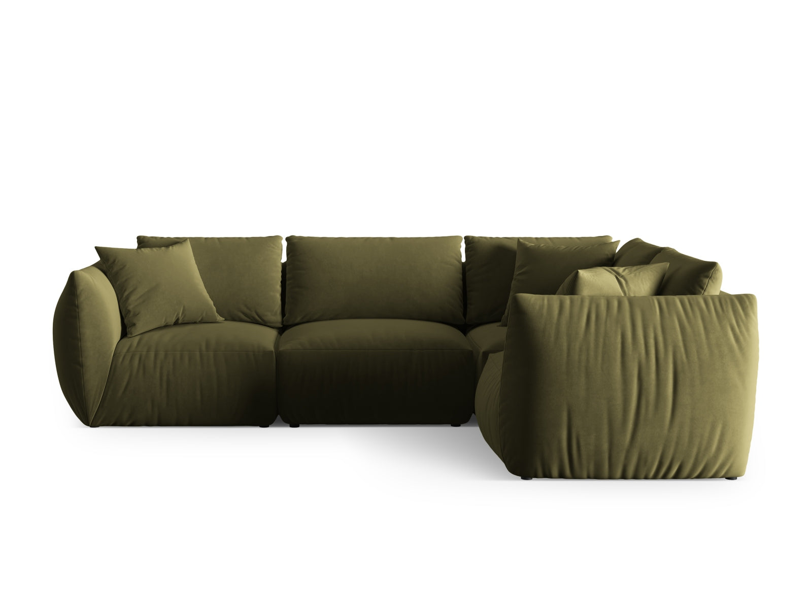 Chris Velour Ecksofa rechts 4 Sitzer in Light Green präsentiert im Onlineshop von KAQTU Design AG. Ecksofa rechts ist von Micadoni
