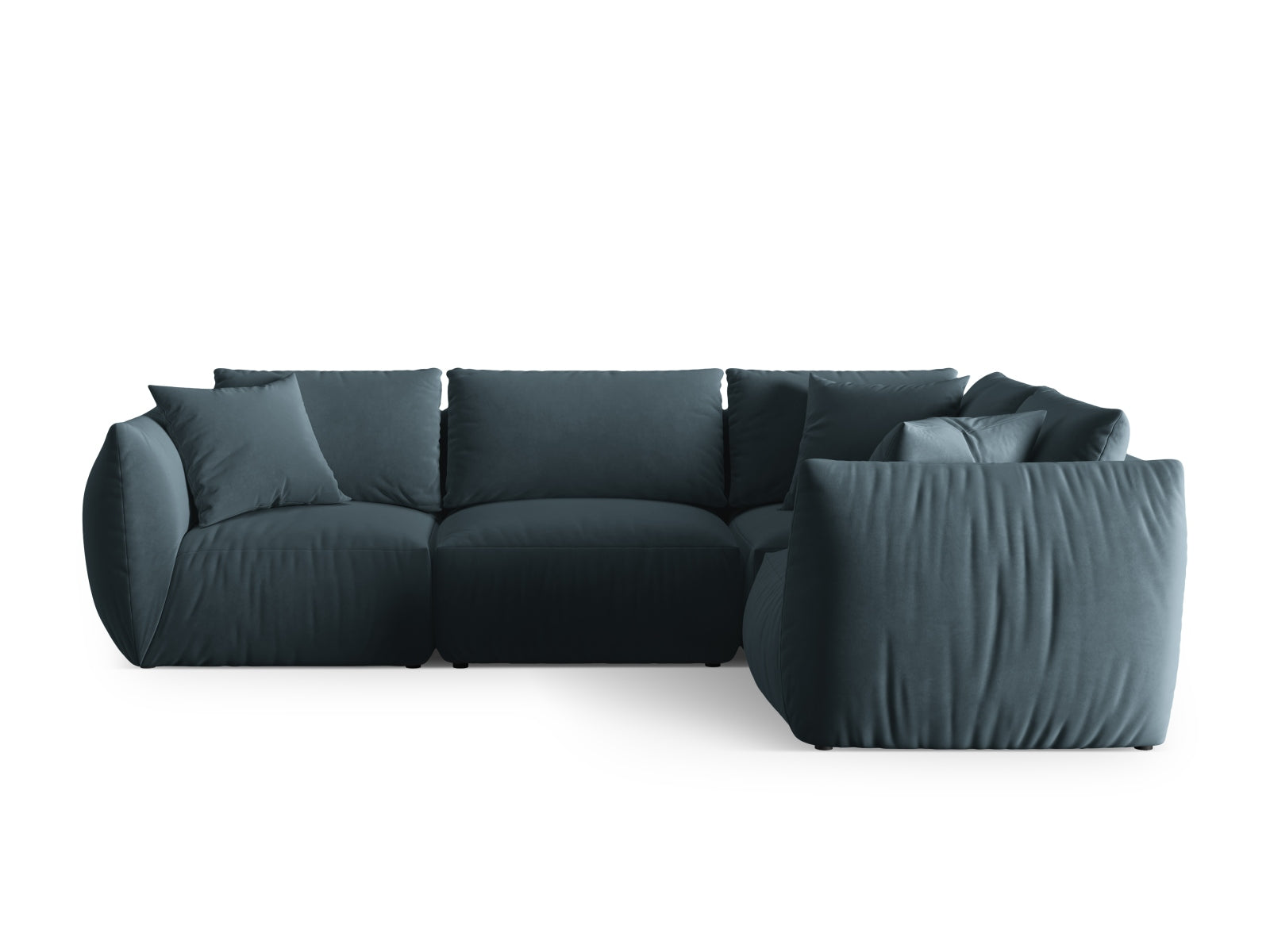 Chris Velour Ecksofa rechts 4 Sitzer in Pastel Blue-Casino präsentiert im Onlineshop von KAQTU Design AG. Ecksofa rechts ist von Micadoni