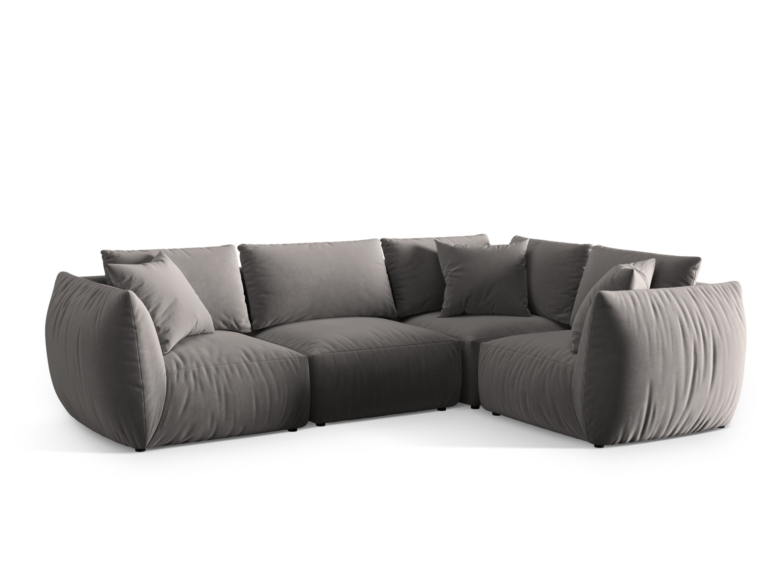 Chris Velour Ecksofa rechts 4 Sitzer in Grey-Casino präsentiert im Onlineshop von KAQTU Design AG. Ecksofa rechts ist von Micadoni