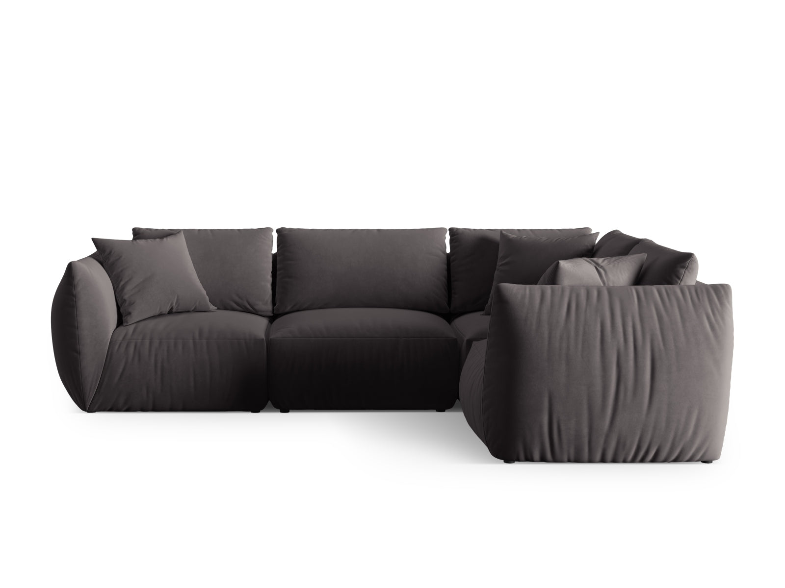 Chris Velour Ecksofa rechts 4 Sitzer in Dark Grey präsentiert im Onlineshop von KAQTU Design AG. Ecksofa rechts ist von Micadoni