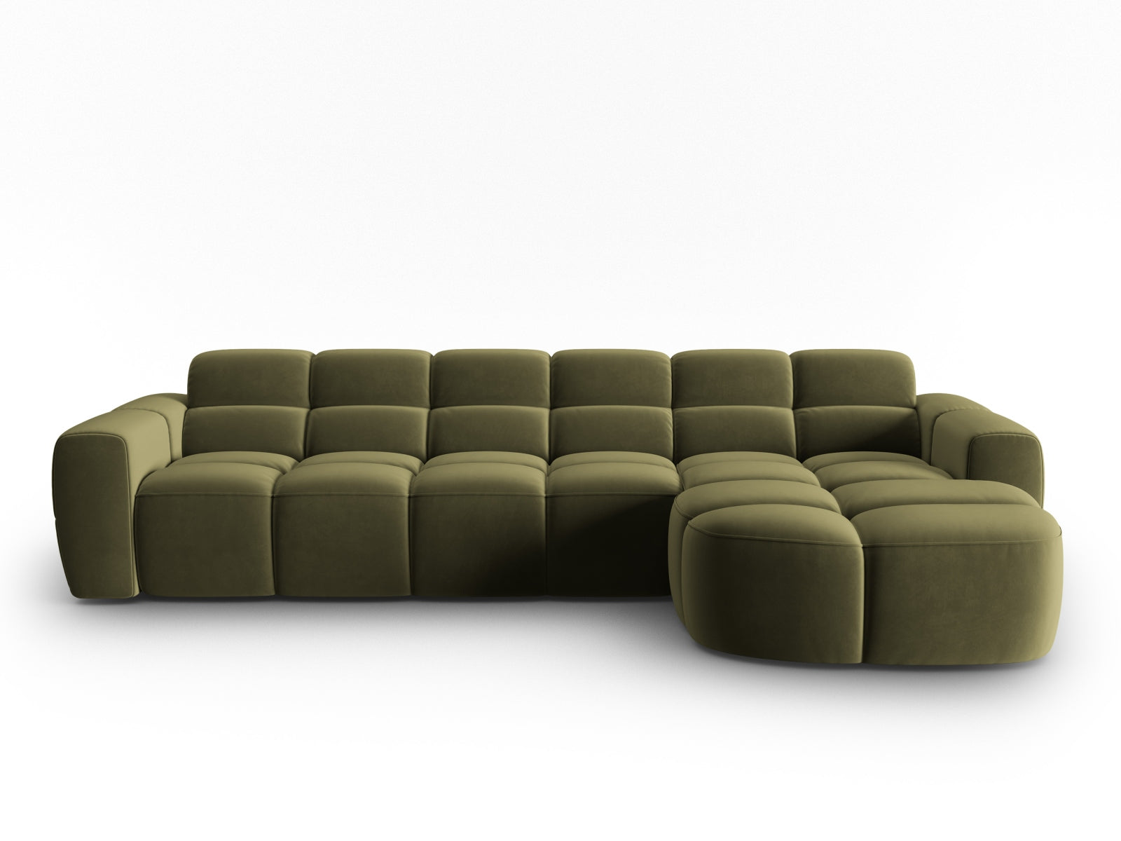 Lisa Velour Ecksofa rechts 4 Sitzer in Light Green präsentiert im Onlineshop von KAQTU Design AG. Ecksofa rechts ist von Micadoni