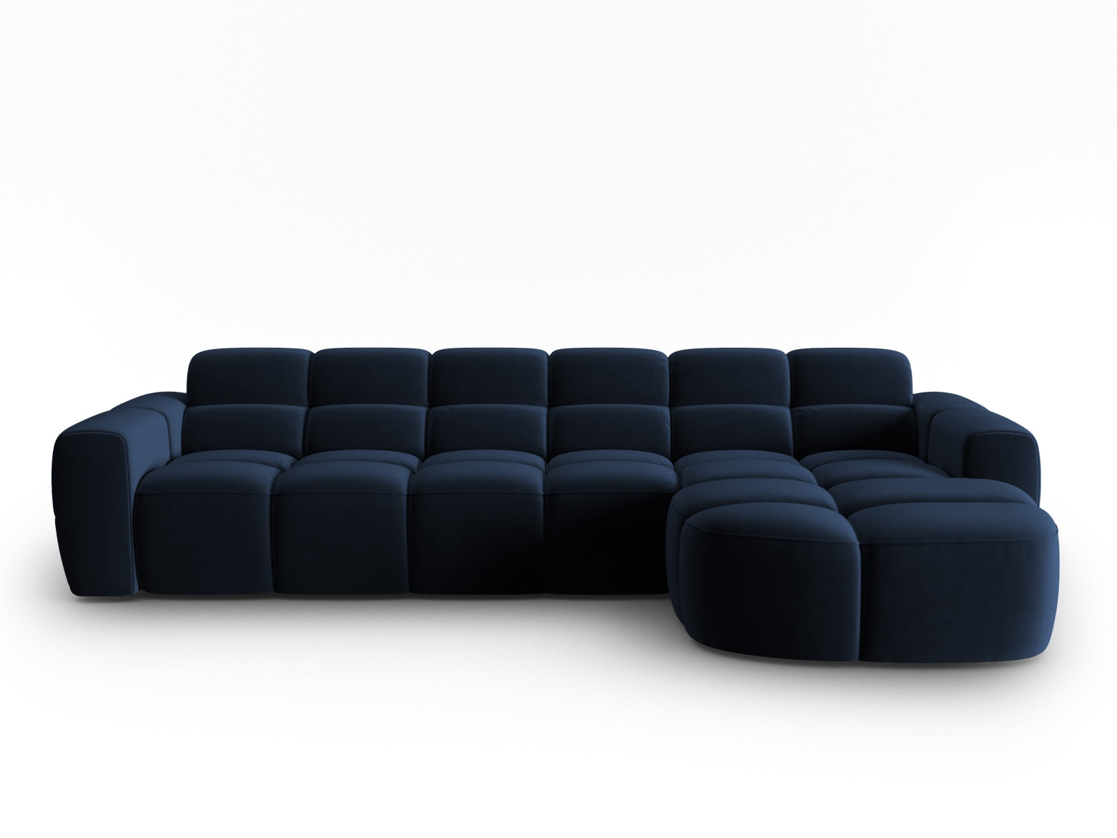 Lisa Velour Ecksofa rechts 4 Sitzer in Royal Blue präsentiert im Onlineshop von KAQTU Design AG. Ecksofa rechts ist von Micadoni