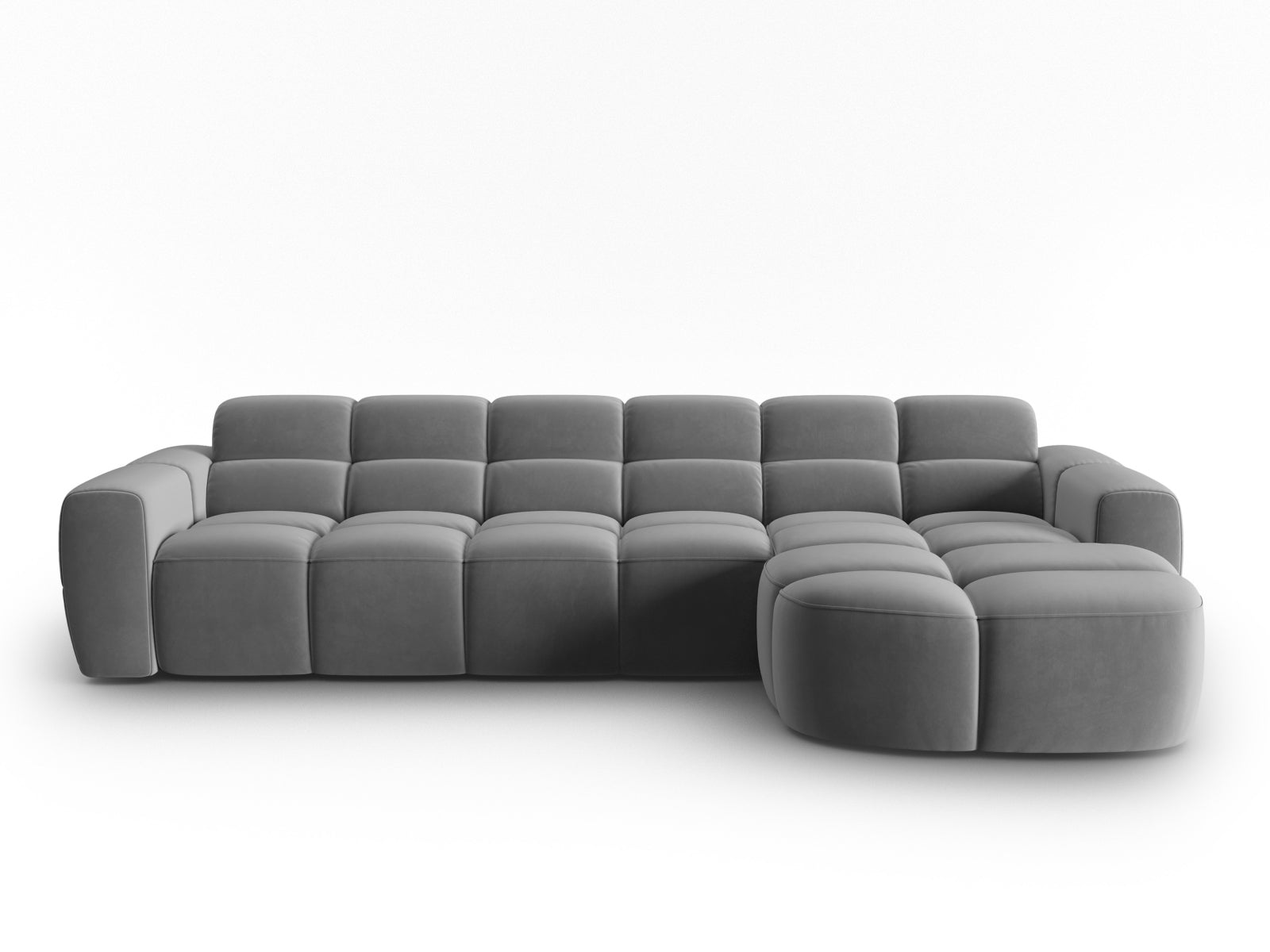 Lisa Velour Ecksofa rechts 4 Sitzer in Light Grey präsentiert im Onlineshop von KAQTU Design AG. Ecksofa rechts ist von Micadoni