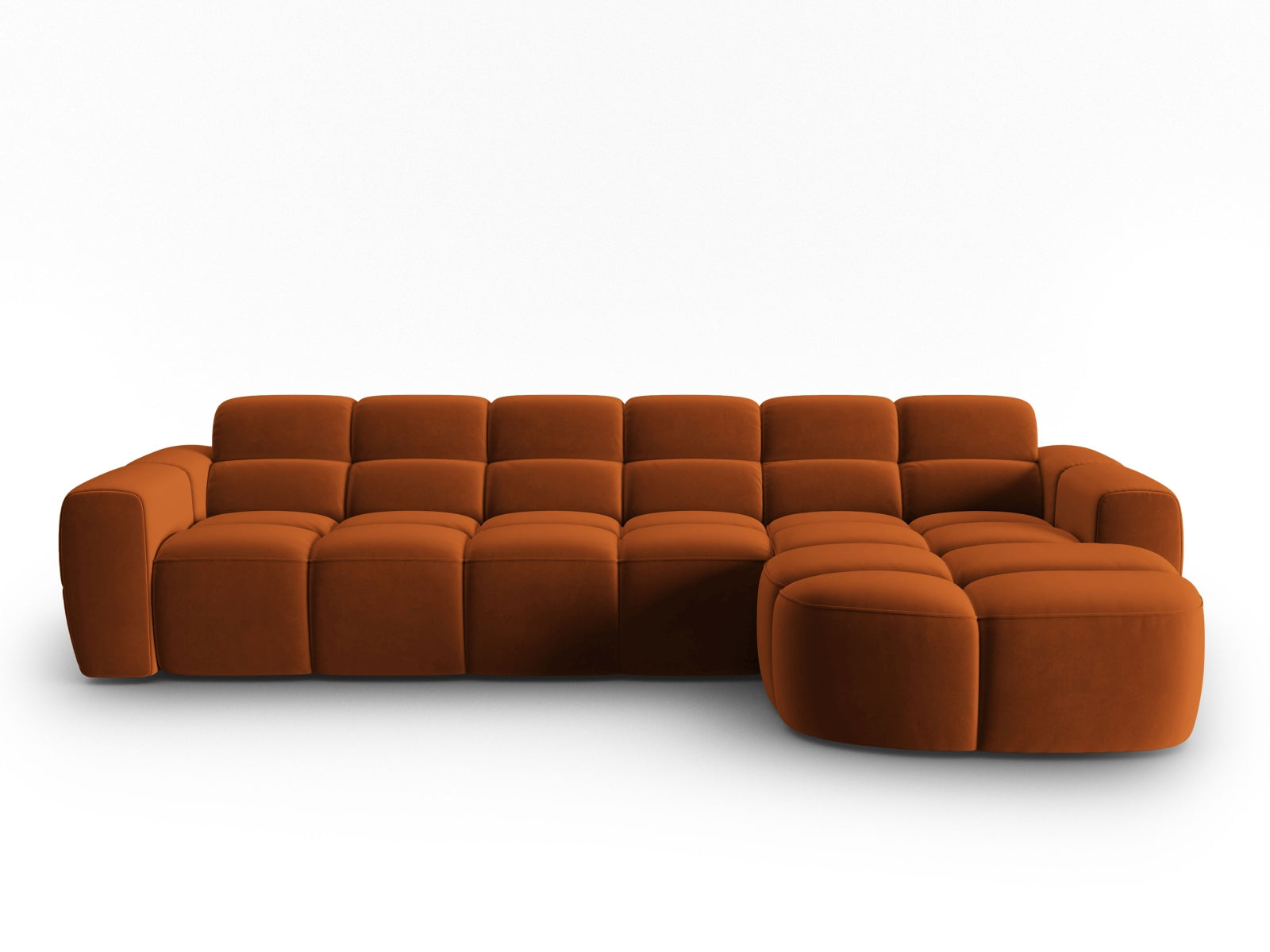 Lisa Velour Ecksofa rechts 4 Sitzer in Terracotta präsentiert im Onlineshop von KAQTU Design AG. Ecksofa rechts ist von Micadoni