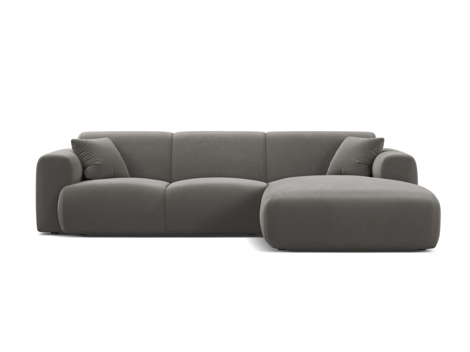 Molino Velour Ecksofa rechts 4 Sitzer in Grey-Casino präsentiert im Onlineshop von KAQTU Design AG. Ecksofa rechts ist von Micadoni