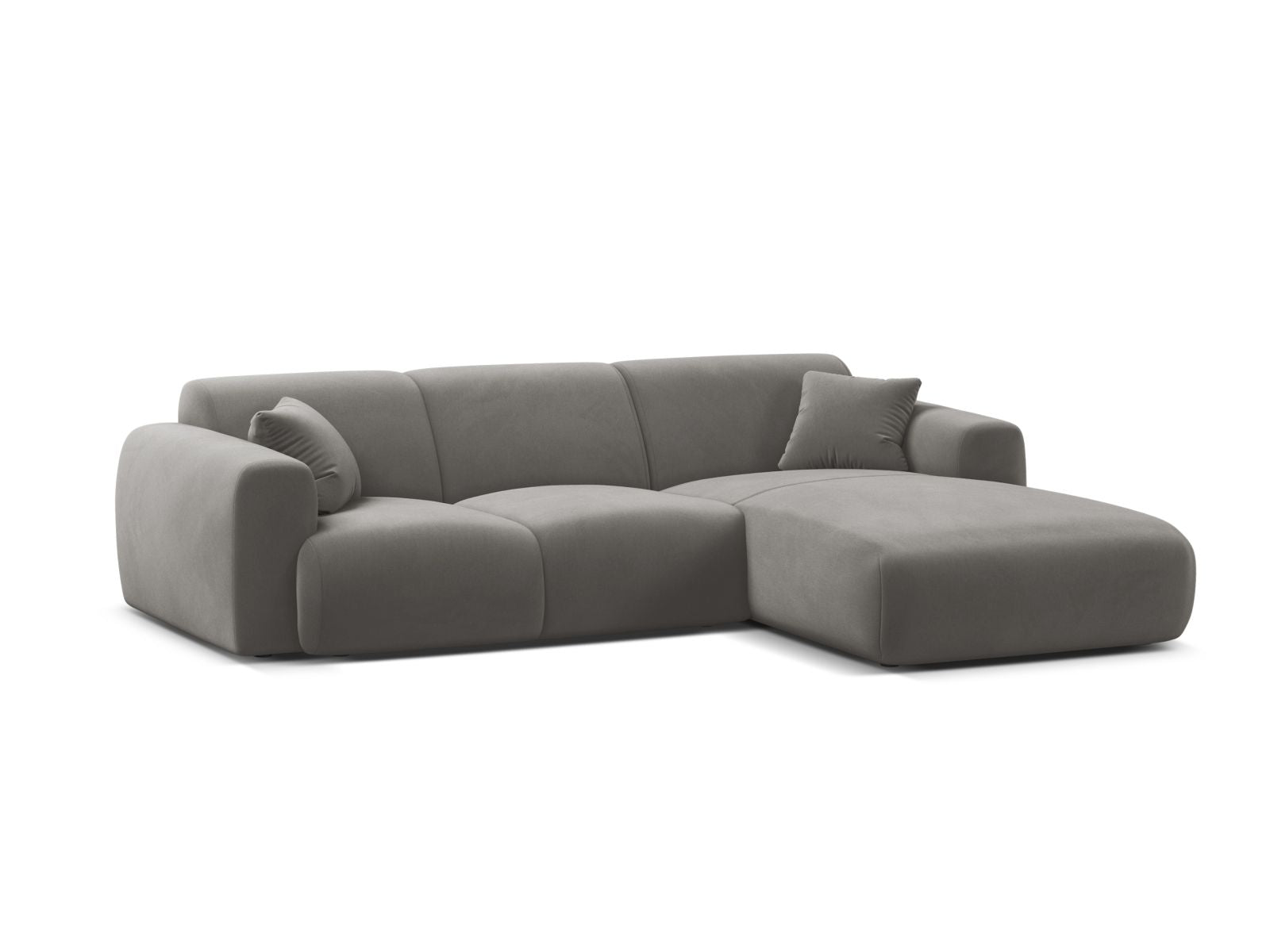Molino Velour Ecksofa rechts 4 Sitzer in Grey-Casino präsentiert im Onlineshop von KAQTU Design AG. Ecksofa rechts ist von Micadoni