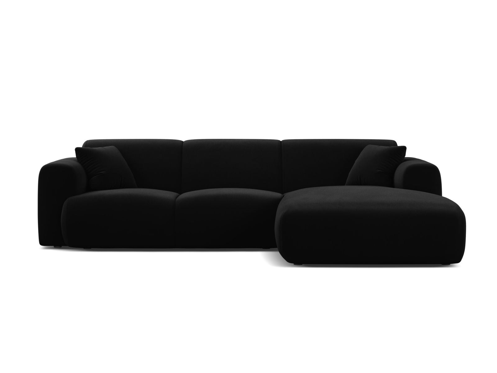 Molino Velour Ecksofa rechts 4 Sitzer in Black-Casino präsentiert im Onlineshop von KAQTU Design AG. Ecksofa rechts ist von Micadoni