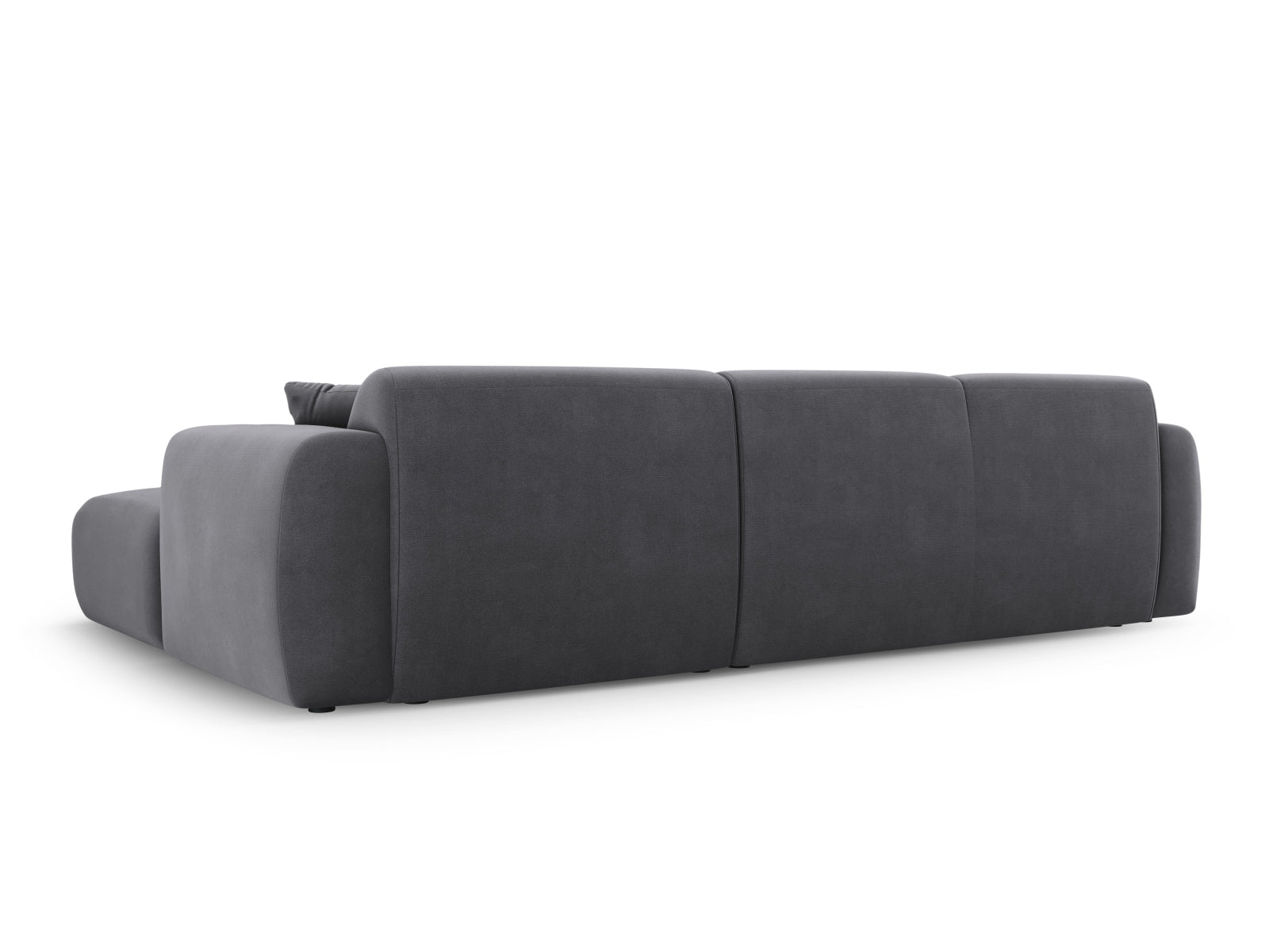 Molino Velour Ecksofa rechts 4 Sitzer in Dark Grey-Casino präsentiert im Onlineshop von KAQTU Design AG. L-Sofa rechts ist von Micadoni