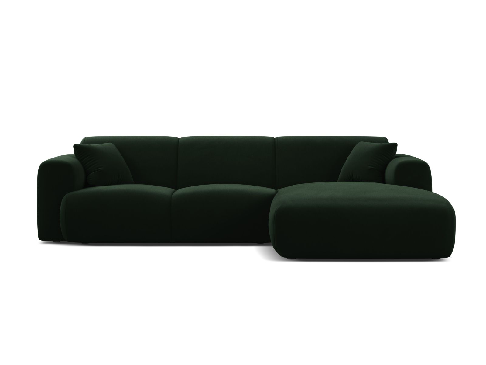 Molino Velour Ecksofa rechts 4 Sitzer in Bottle Green-Casino präsentiert im Onlineshop von KAQTU Design AG. Ecksofa rechts ist von Micadoni