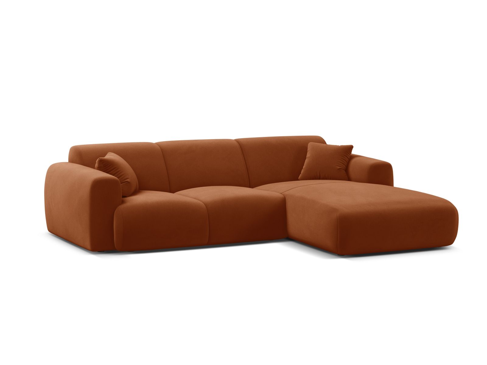 Molino Velour Ecksofa rechts 4 Sitzer in Terracotta-Casino präsentiert im Onlineshop von KAQTU Design AG. Ecksofa rechts ist von Micadoni