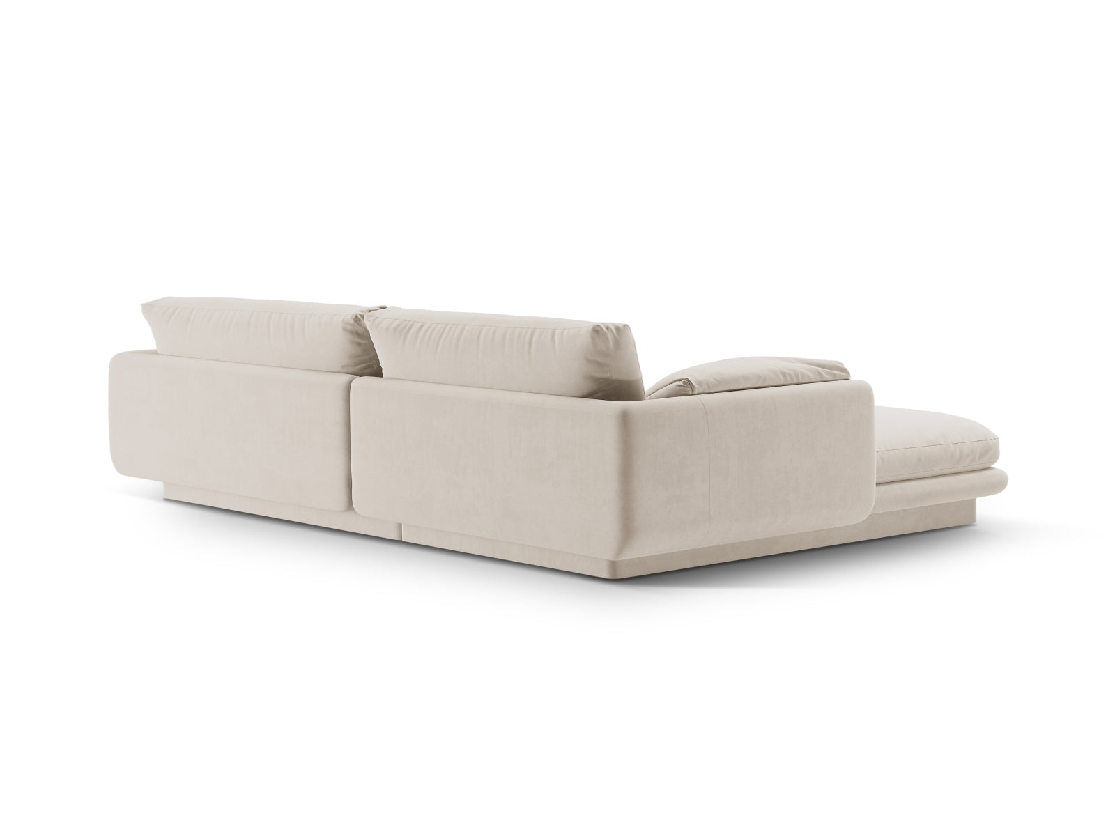 Torino Velour Ecksofa rechts 4 Sitzer in Ecru-Casino präsentiert im Onlineshop von KAQTU Design AG. L-Sofa rechts ist von Micadoni