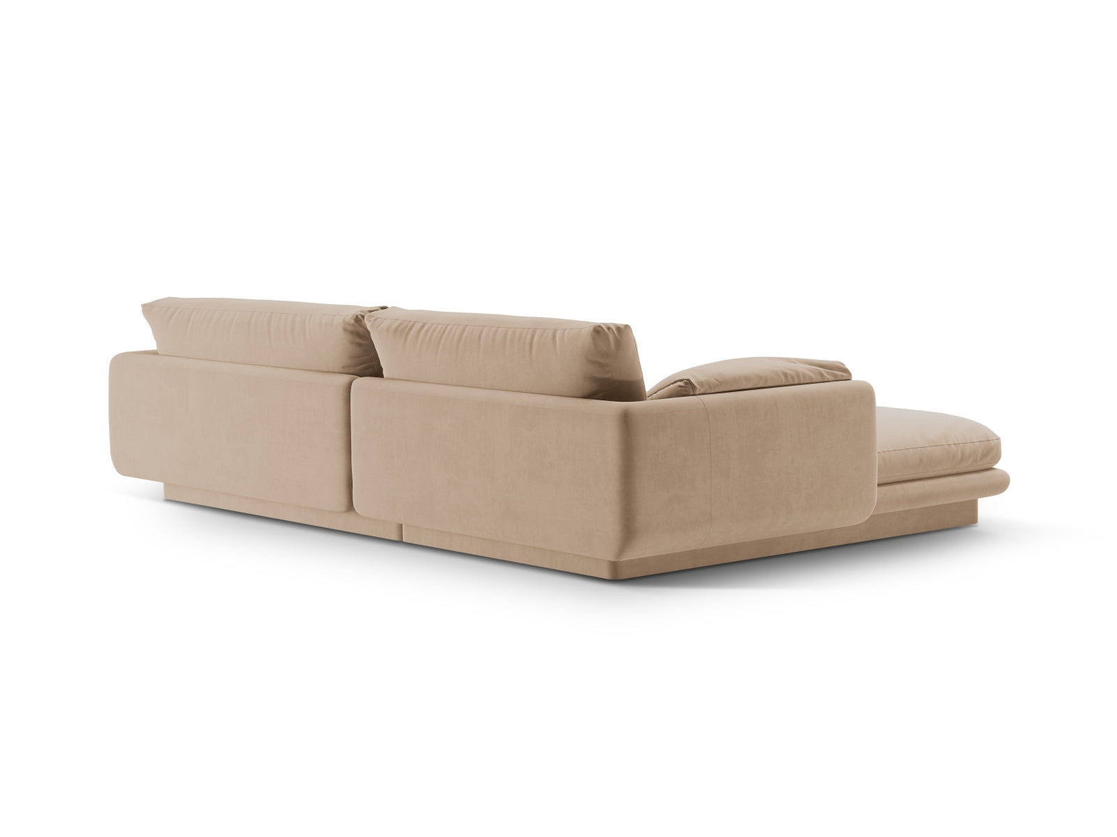 Torino Velour Ecksofa rechts 4 Sitzer in Sand-Casino präsentiert im Onlineshop von KAQTU Design AG. L-Sofa rechts ist von Micadoni
