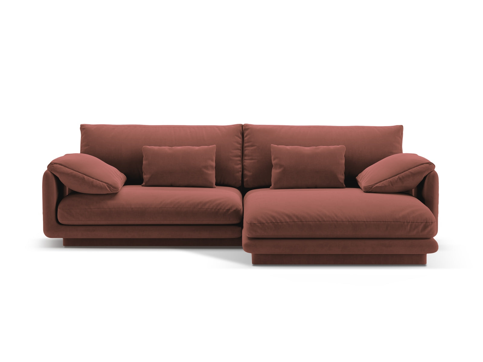Torino Velour Ecksofa rechts 4 Sitzer in Cuoio-Casino präsentiert im Onlineshop von KAQTU Design AG. L-Sofa rechts ist von Micadoni
