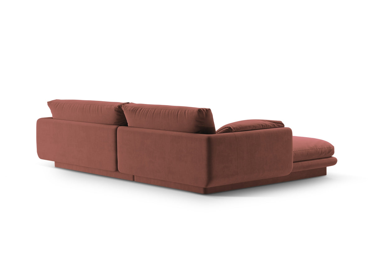 Torino Velour Ecksofa rechts 4 Sitzer in Cuoio-Casino präsentiert im Onlineshop von KAQTU Design AG. L-Sofa rechts ist von Micadoni