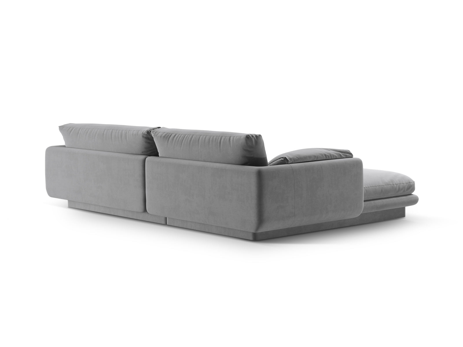 Torino Velour Ecksofa rechts 4 Sitzer in Light Grey-Casino präsentiert im Onlineshop von KAQTU Design AG. L-Sofa rechts ist von Micadoni