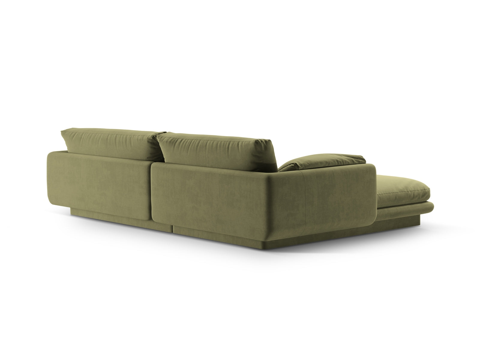 Torino Velour Ecksofa rechts 4 Sitzer in Light Green-Casino präsentiert im Onlineshop von KAQTU Design AG. L-Sofa rechts ist von Micadoni