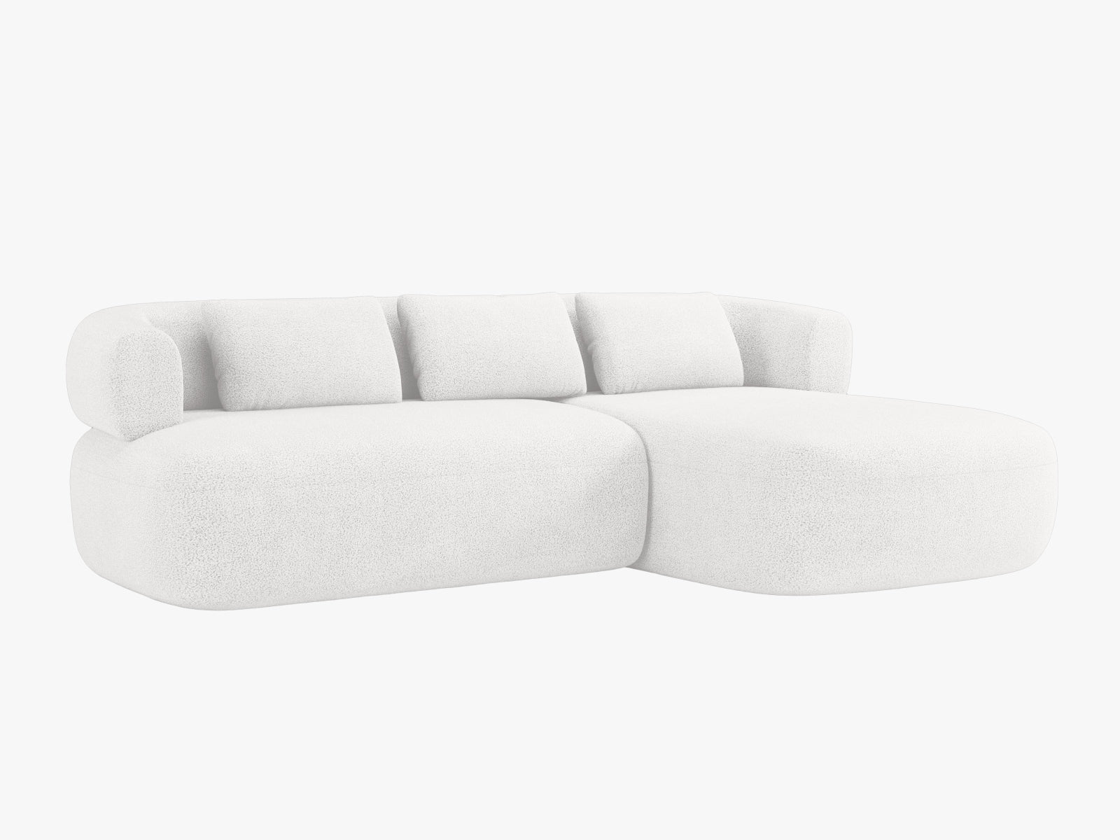 Elegantes Jenny Ecksofa rechts, 5-Sitzer in Ivory, ideal für stilvolle Wohnräume. Hochwertige Verarbeitung von Micadoni.