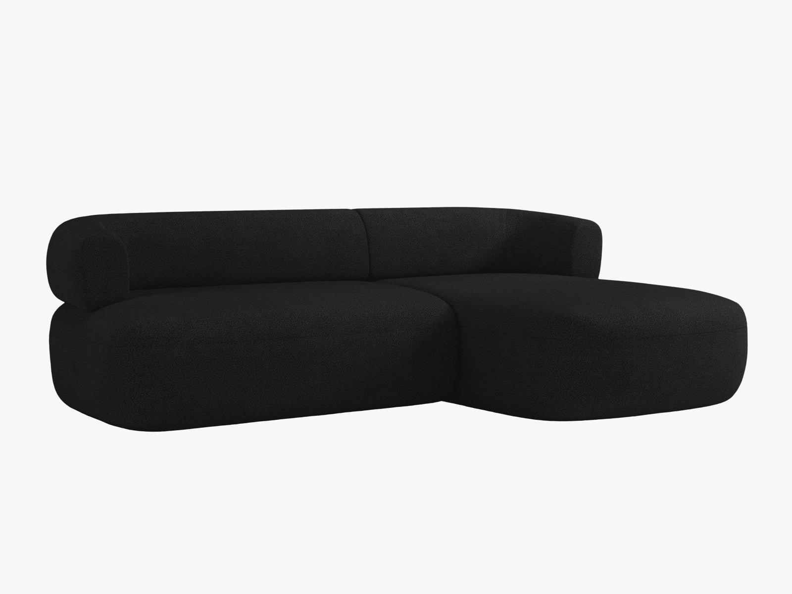 Modernes Jenny Ecksofa rechts, 5-Sitzer in edlem Schwarz, perfekt für stilvolle Wohnzimmer. Hochwertige Materialien von Micadoni.