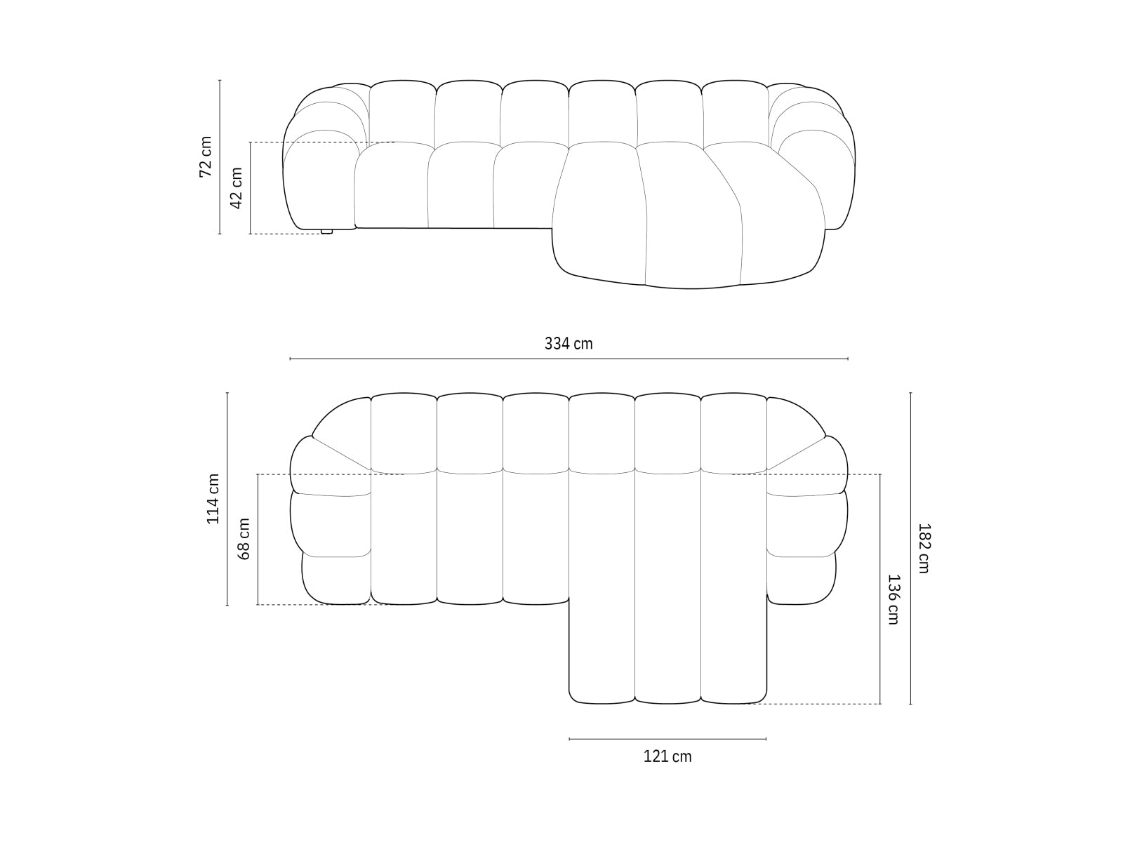 Erleben Sie das stilvolle Diana Ecksofa rechts 4 Sitzer von Micadoni – perfekt für moderne Wohnzimmer und gesellige Abende mit Familie und Freunden!