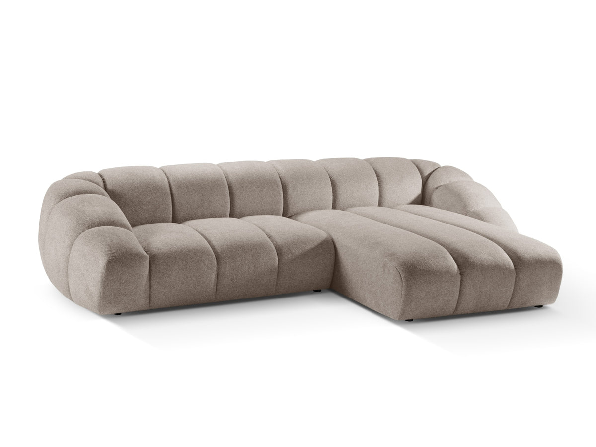 Diana Ecksofa rechts 4 Sitzer in Dark Beige-Bubble präsentiert im Onlineshop von KAQTU Design AG. L-Sofa rechts ist von Micadoni