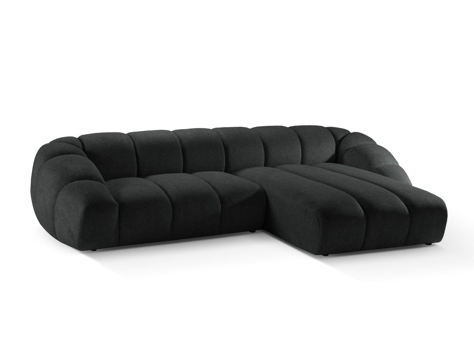 Modernes 4-Sitzer Ecksofa Diana in Anthrazit, rechtsseitig, perfekt für gemütliche Wohnzimmer mit elegantem Design und erstklassiger Qualität von Micadoni.