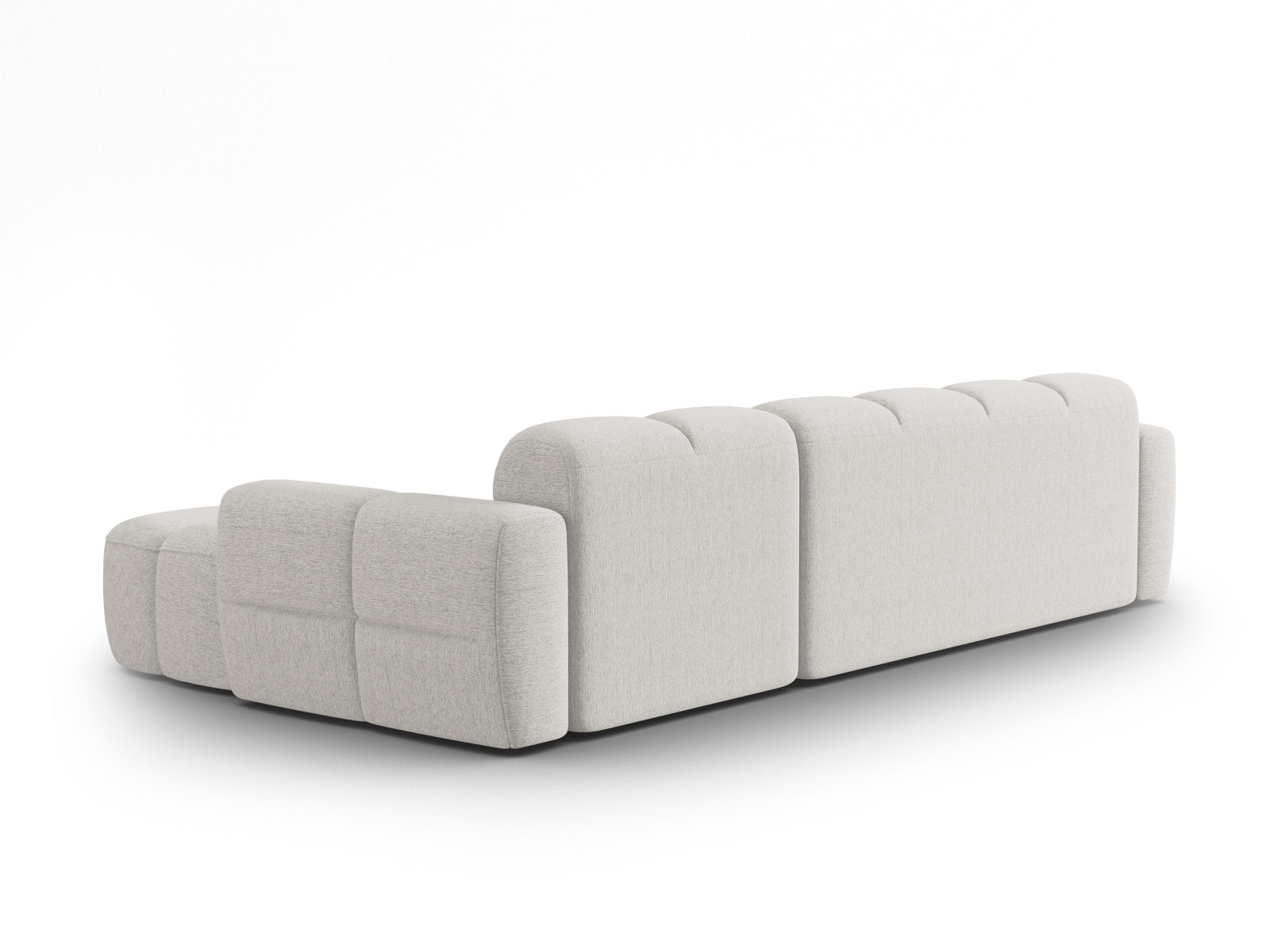 Erleben Sie das stilvolle Lisa Ecksofa rechts 4 Sitzer von Micadoni. Hochwertiger Velours und modernes Design vereinen sich für maximalen Komfort und Eleganz.