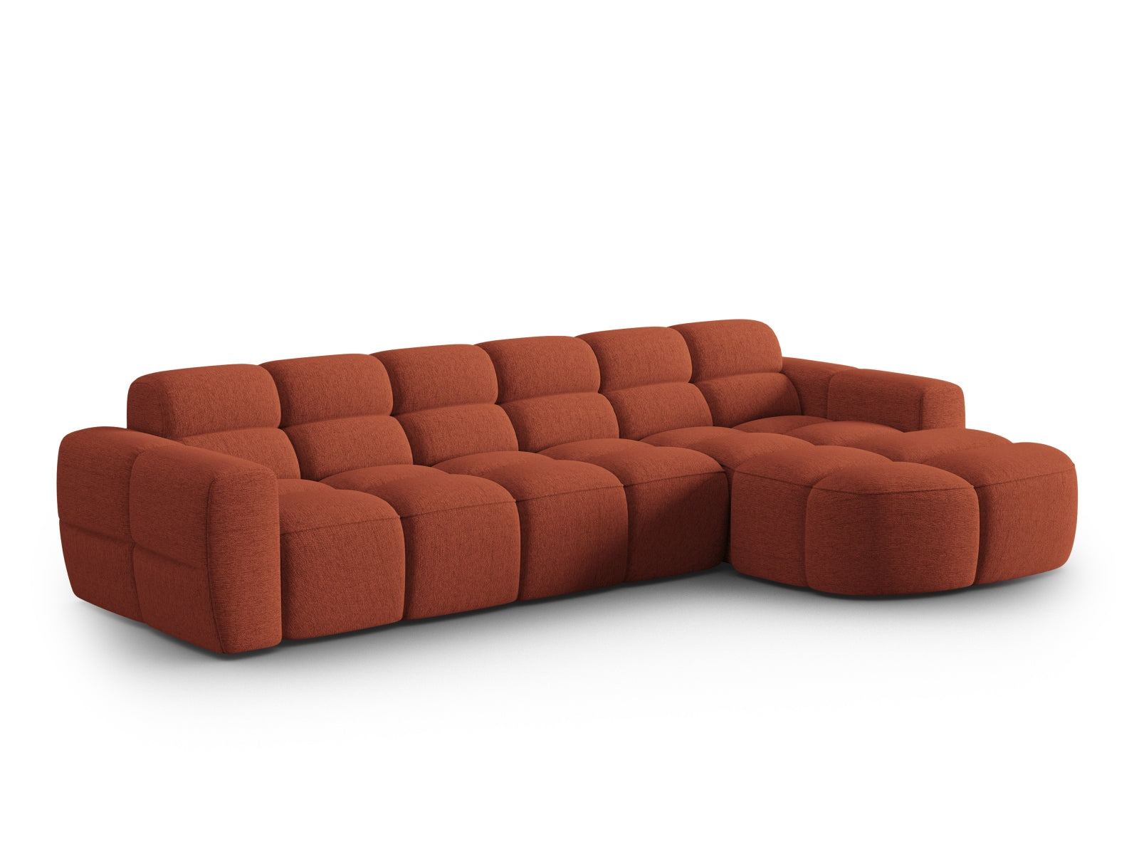 Erleben Sie das stilvolle Lisa Ecksofa rechts 4 Sitzer von Micadoni. Mit edlem Velours und zeitgemässem Design wird Ihr Wohnraum zum Highlight.