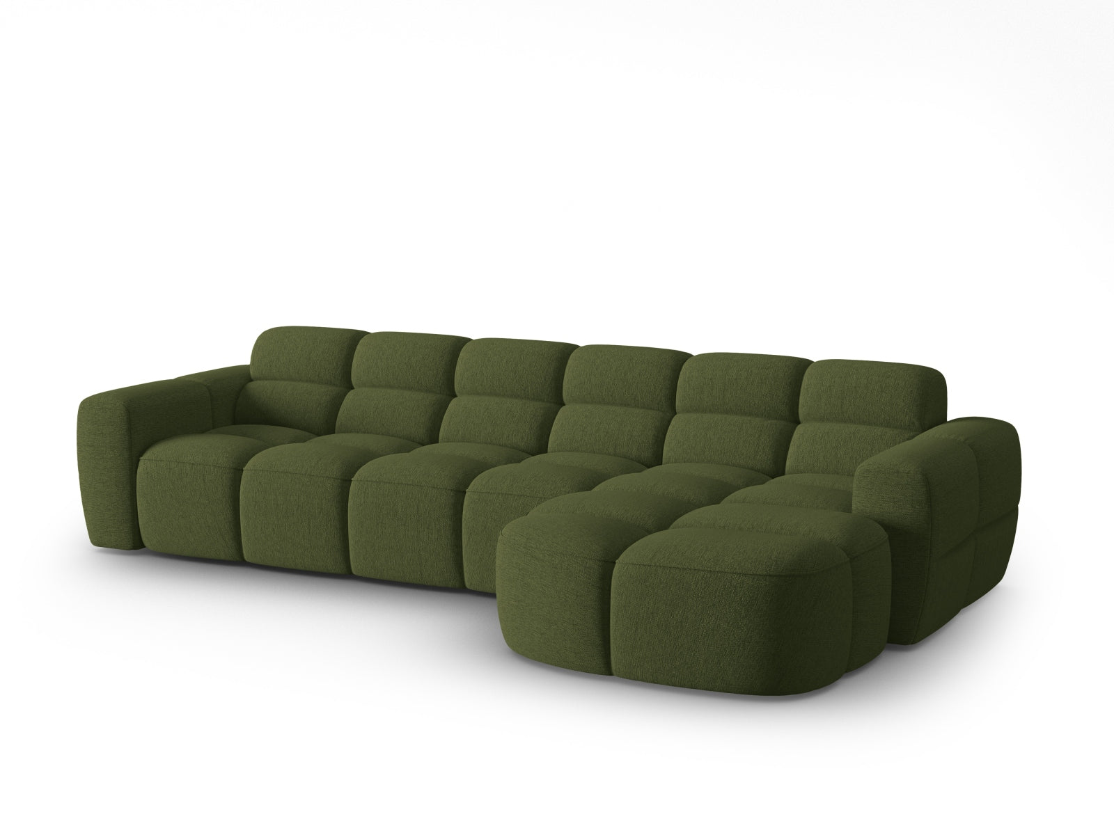 Erleben Sie das stilvolle Lisa Ecksofa rechts 4 Sitzer von Micadoni. Mit edlem Velours und zeitgemässem Design wird Ihr Wohnraum zum Highlight.